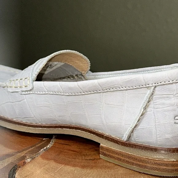 *LIKE NEW* SPERRY Seaport Croc Gray Nubuck Leather Penny Loafer - Picture 8 of 16